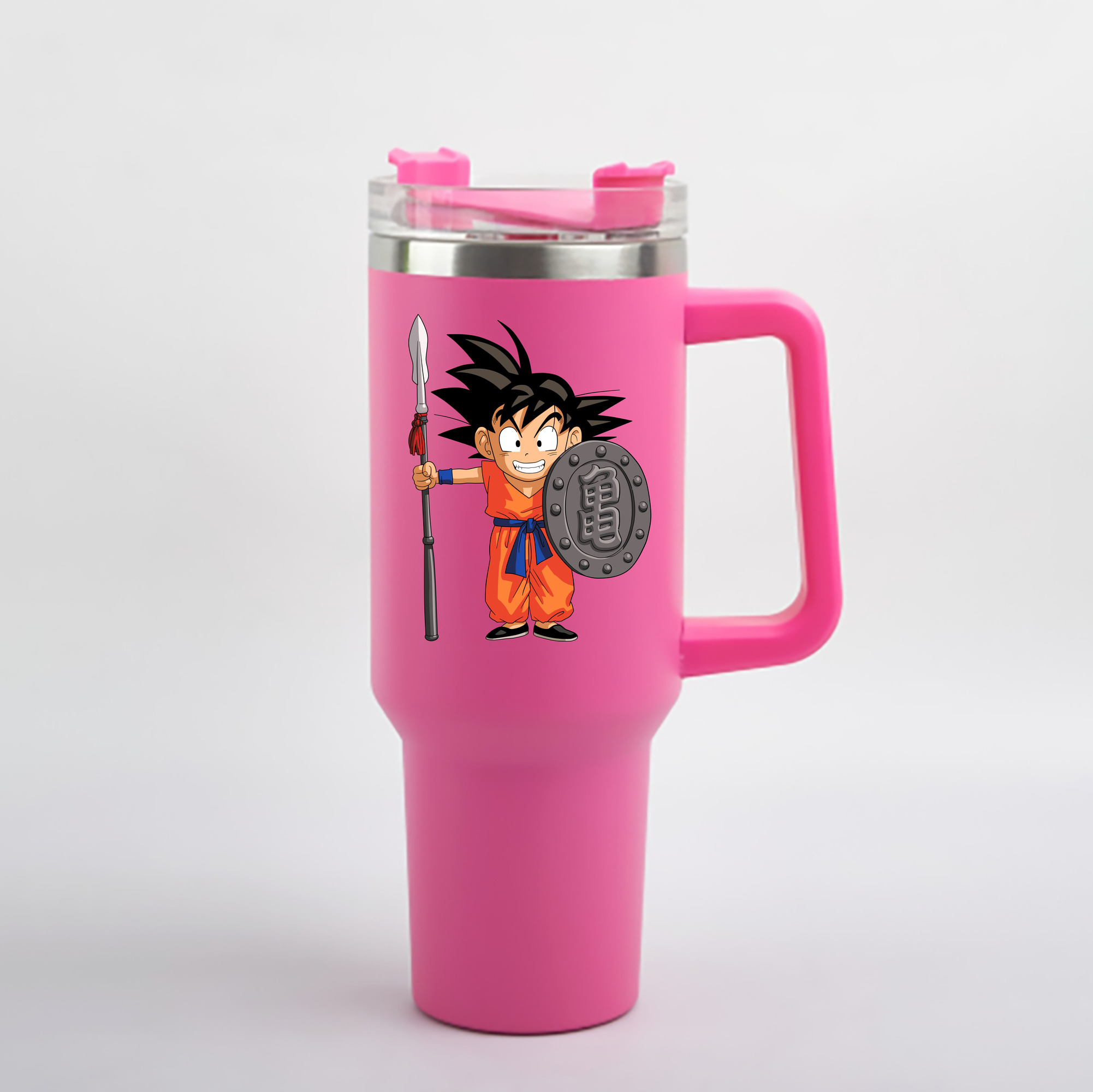（画像用） ドラゴンボール 孫悟空（そん ごくう）Son Goku カカロット DRAGON BALL Kakarotto 1200mL車用タンブラー - クリスタルステッカー（プラスチックストロー付き）